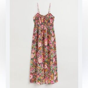 H&M floral smocked bodice dress